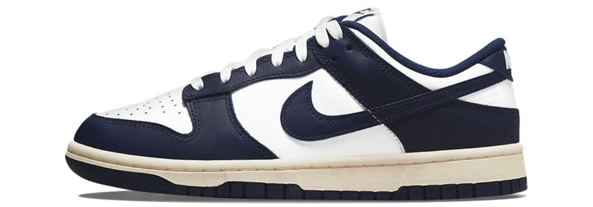 navy and white dunk low